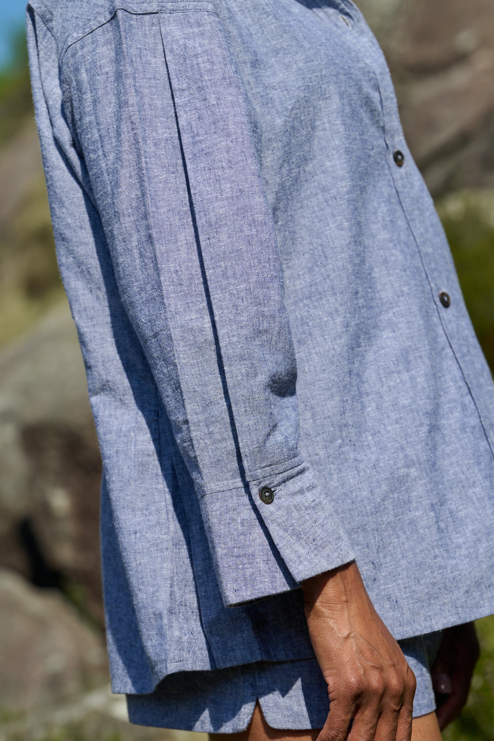 Breeze Linen Shirt - Steel Blue - Image 4