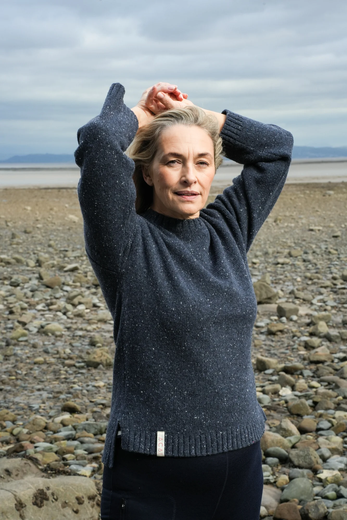 Dusk Crew Neck Knitted Jumper - Deep Navy - Image 5