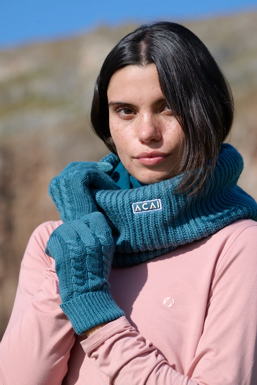 Merino Knitted Gloves - Wild Fern - Image 3