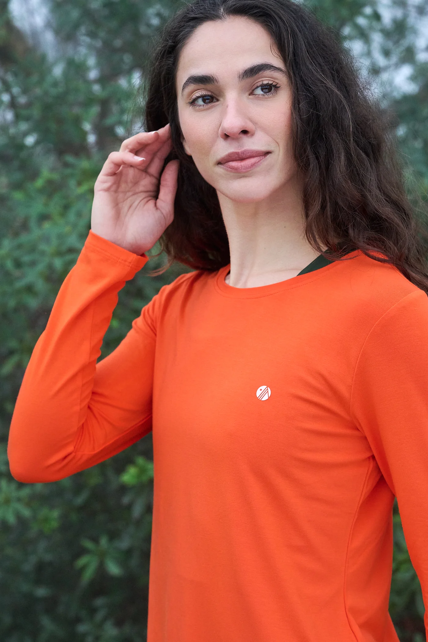 On The Go Bamboo Long Sleeve Tee - Mandarin - Image 8