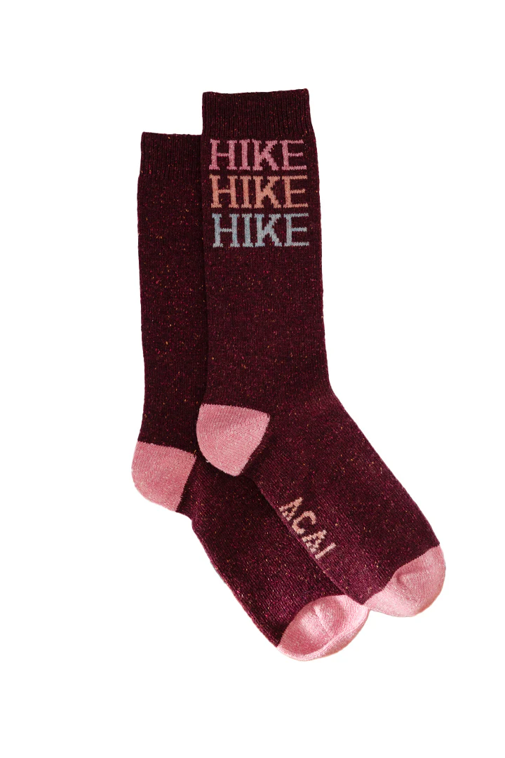 'Hike Hike Hike' Sock - Cabernet - Image 2